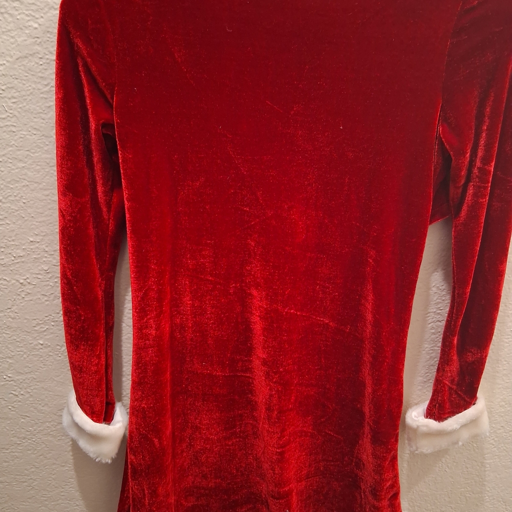 Basic Editions Red Velvet Dress - Picture 4 of 10